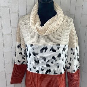Animal print knitted sweater